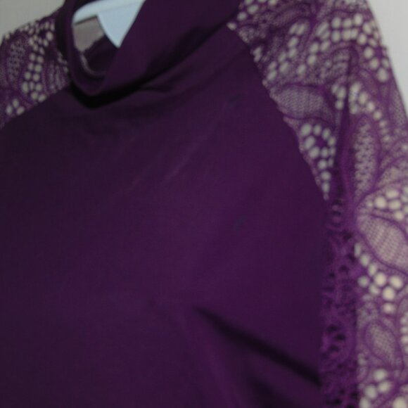 Balera Maroon Lace Long Sleeve Leotard SA - Picture 2 of 7